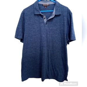 Michael Kors Shirt, Mens XL, Blue Polo Style, Casual Preppy Collared Part Button